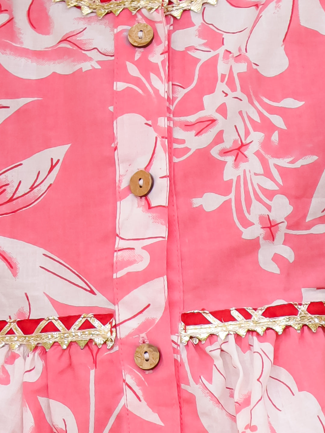 BownBee Floral  3/4th Sleeves Top & Bottom Ethnic Clothing Set For Girls - Blue