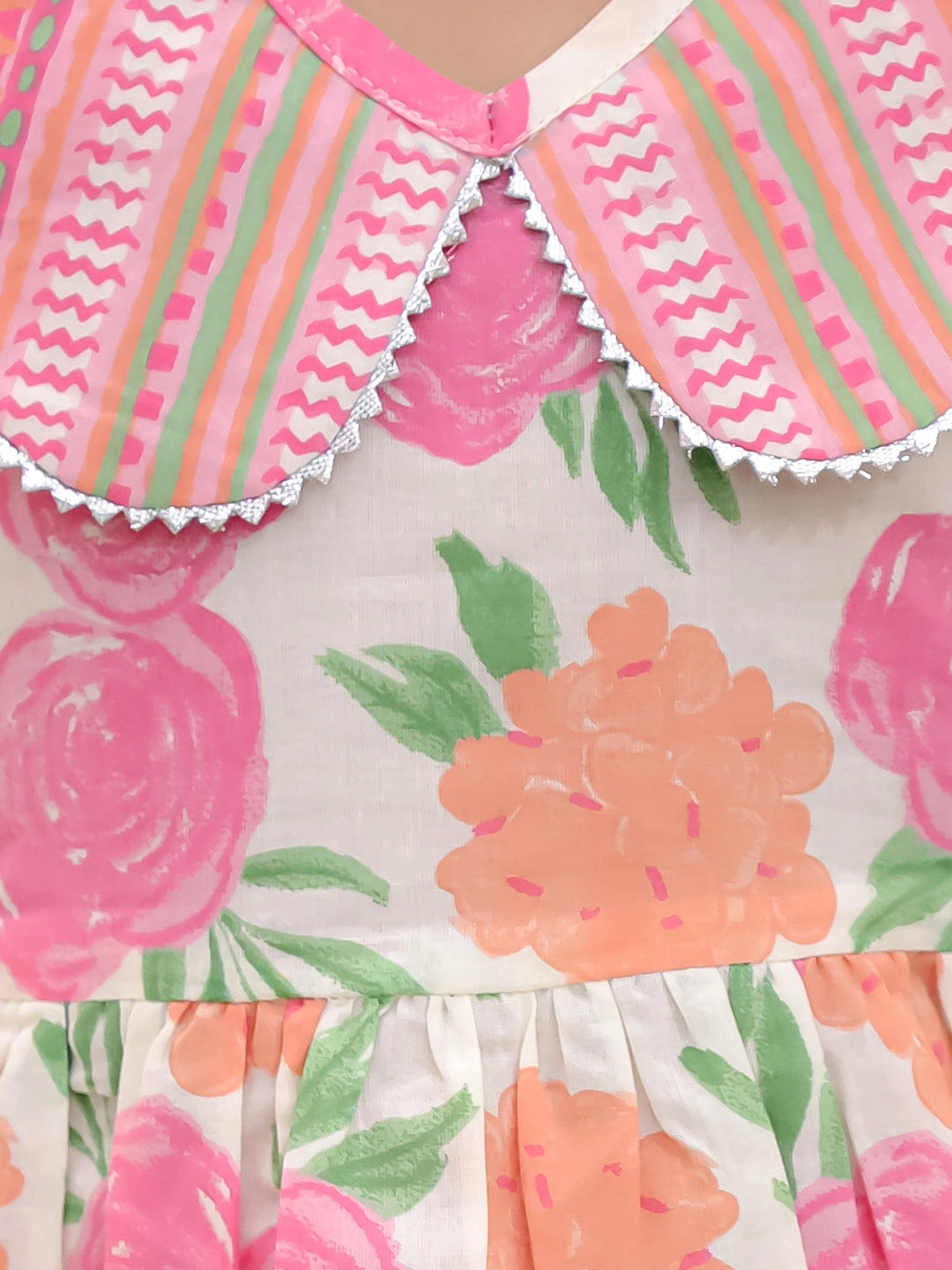 BownBee Floral Sleeveless Clothing Set for Girls | Ethnic Wear for Kids