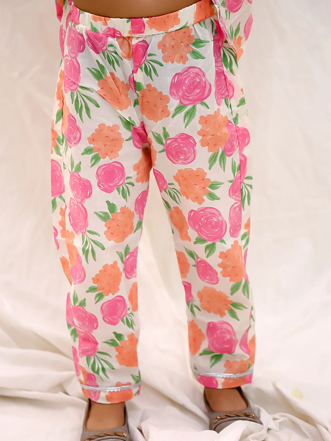 BownBee Floral Sleeveless Clothing Set for Girls | Ethnic Wear for Kids