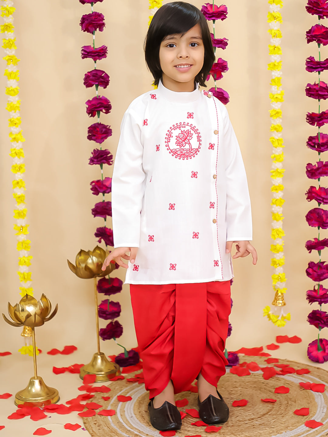 BownBee Bengali Kurta & Dhoti Set for Boys – Yellow