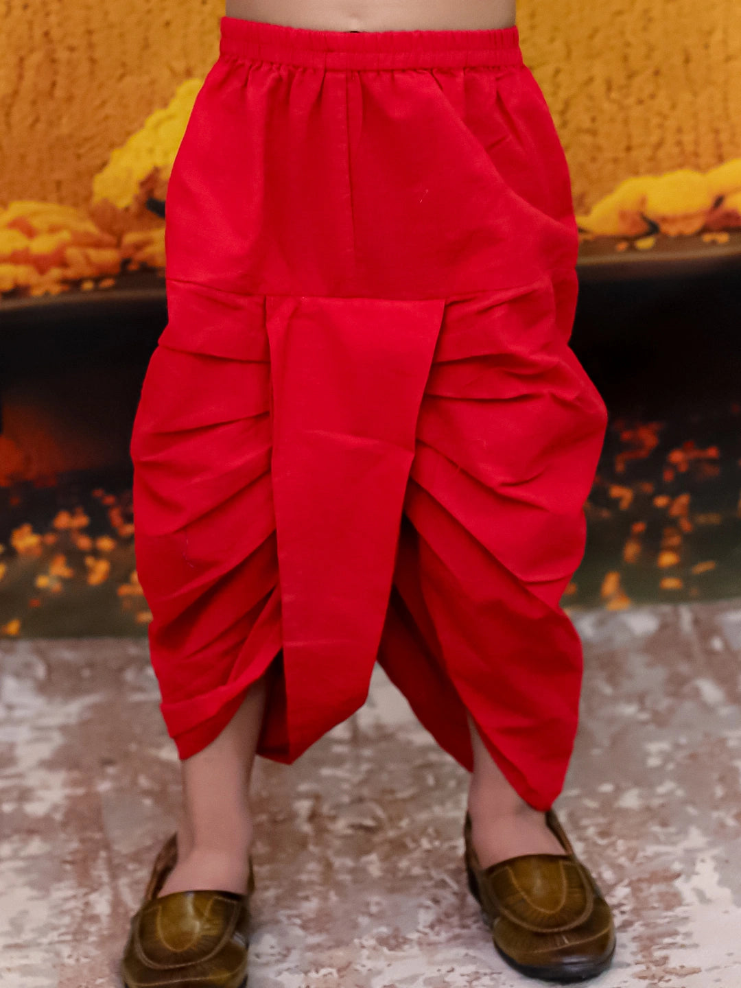 BownBee Lotus Embroidered Suit & Dhoti Kurta Sibling Set