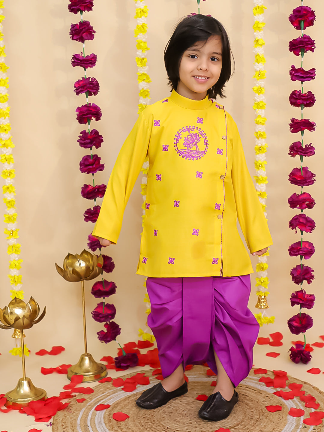BownBee Bengali Kurta & Dhoti Set for Boys – White