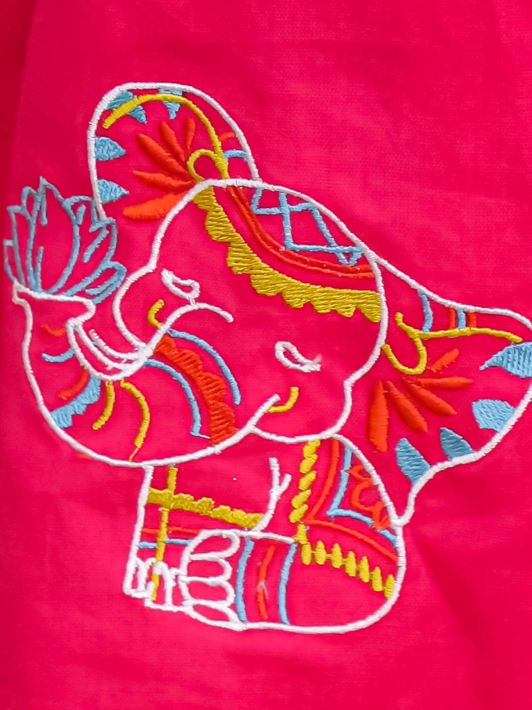 BownBee Elephant Embroidered Suit And Dhoti Kurta Sibling Set