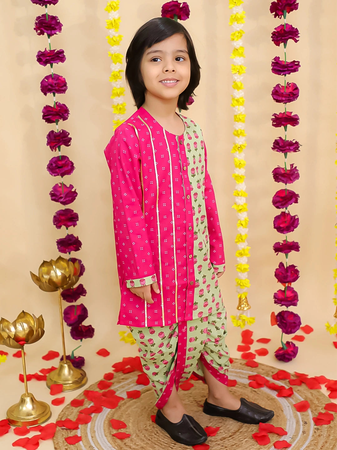 BownBee Pure Cotton Dhoti Kurta Set for Boys | Traditional Kids Ethnic Wear