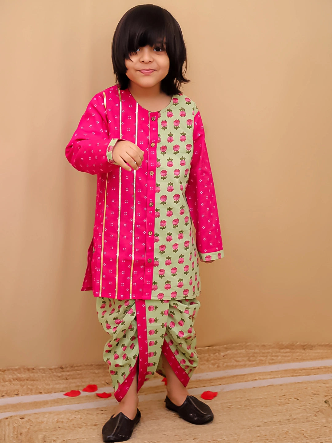 BownBee Pure Cotton Dhoti Kurta Set for Boys | Traditional Kids Ethnic Wear