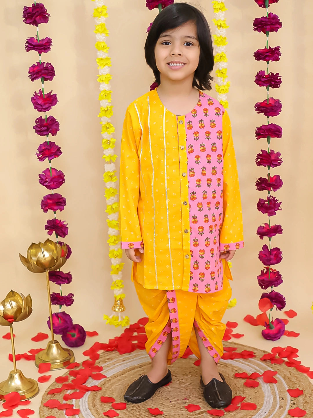BownBee Pure Cotton Dhoti Kurta Set for Boys | Traditional Kids Ethnic Wear