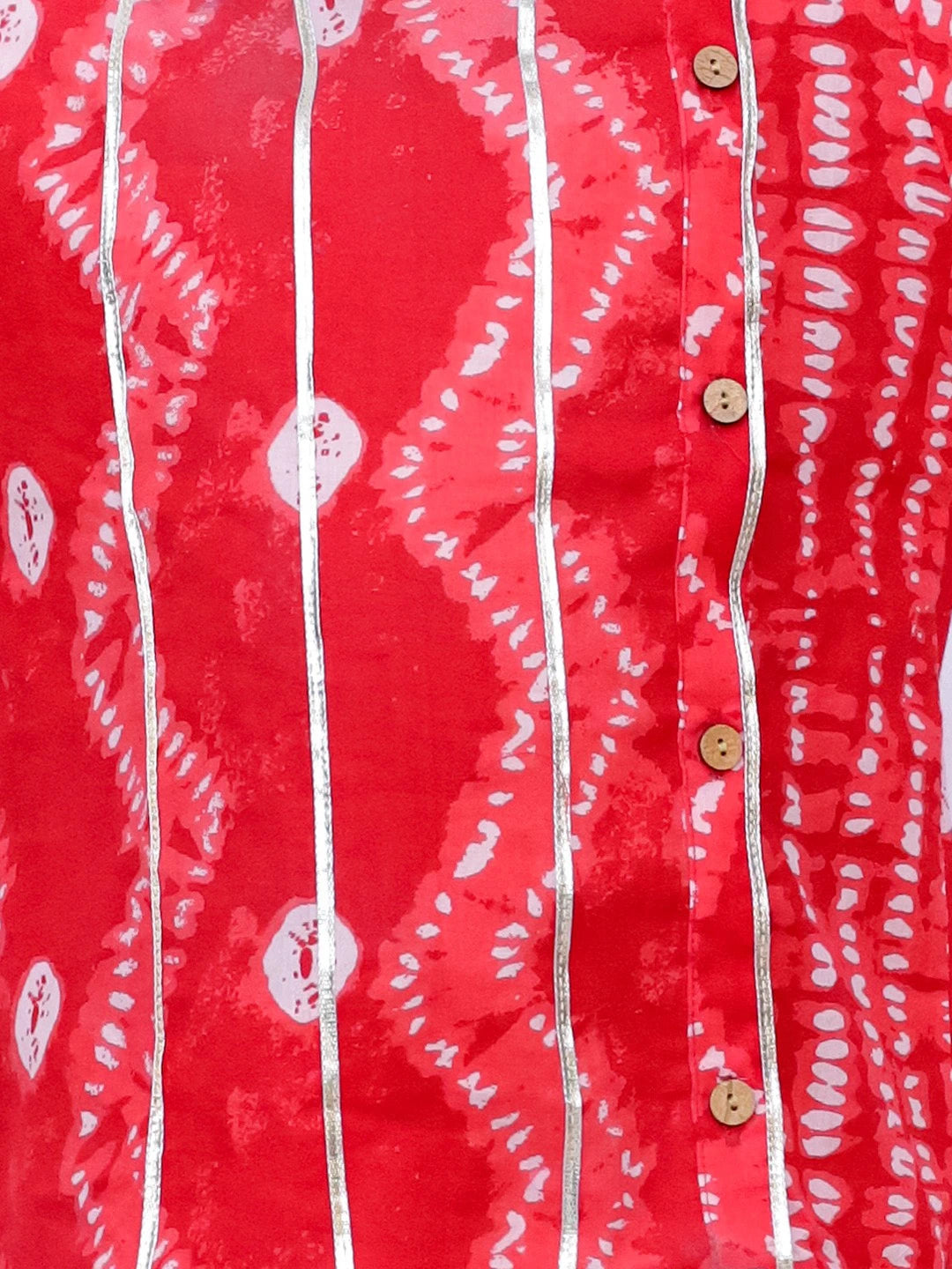 BownBee Ethnic Pure Cotton Tie & Dye  Dhoti Kurta Set For Boys - Red
