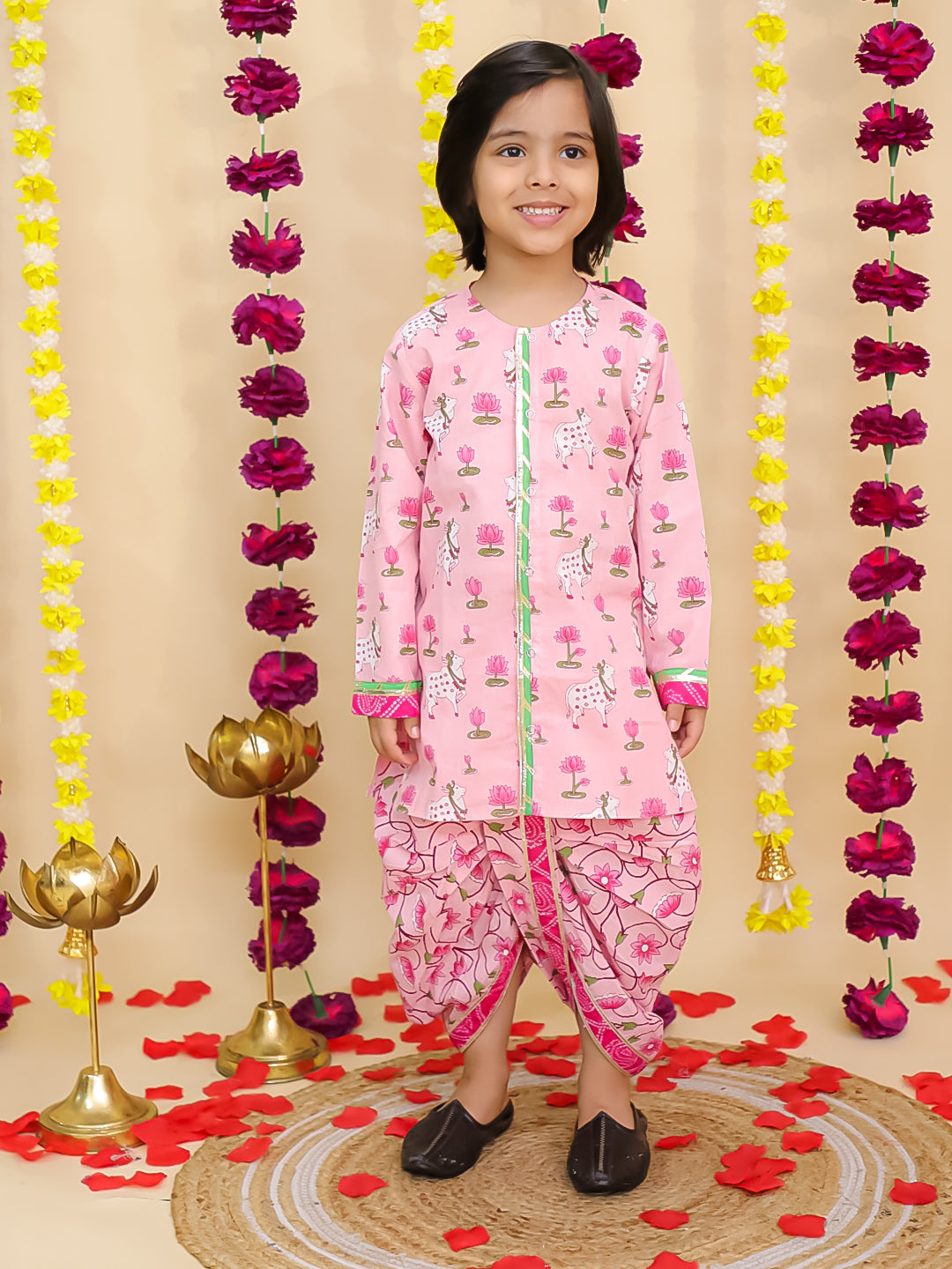 BownBee Cotton Long Sleeve Kurta Dhoti Set for Boys –  skyblue