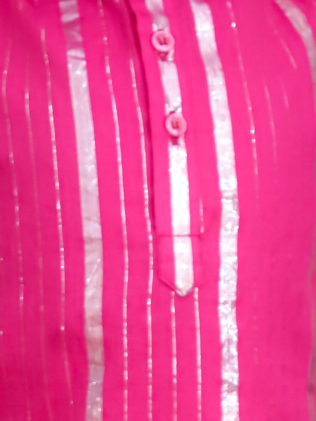 BownBee Pure Cotton Lurex Suit & Dhoti Kurta Sibling Set | Ethnic Wear for Brothers and Sisters - Pink