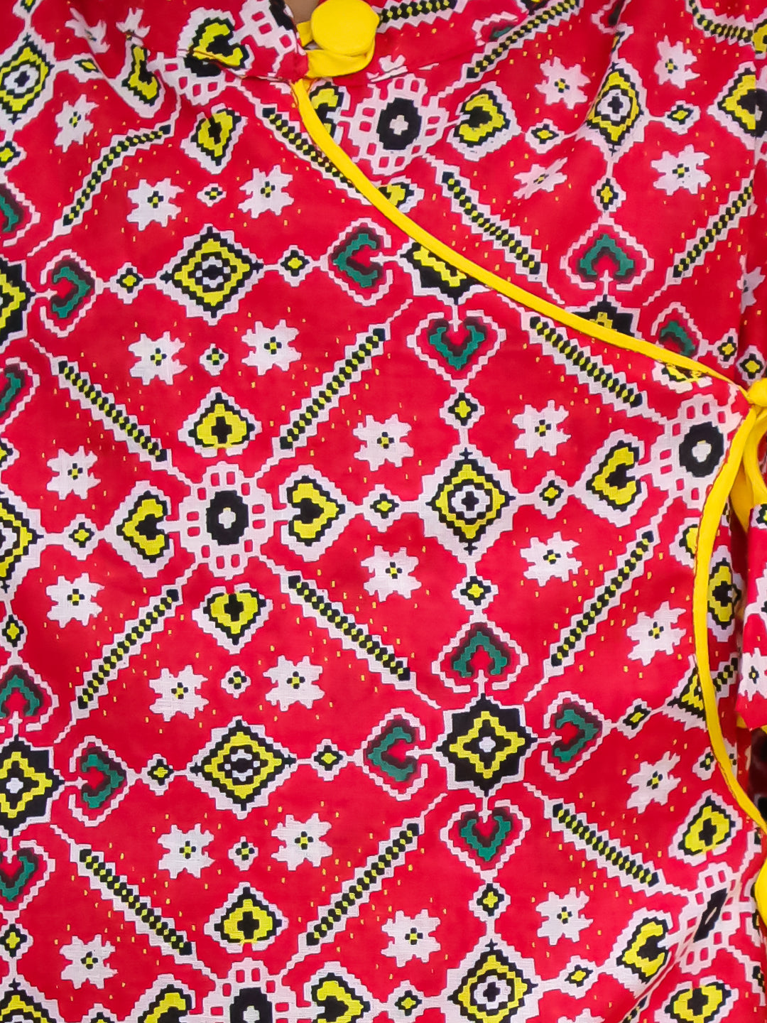 BownBee Pure Cotton Printed Angrakha Kurta Dhoti For Boys - Blue