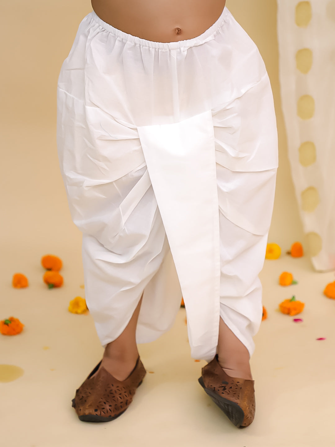 BownBee Pure Cotton Printed Angrakha Kurta Dhoti For Boys - Blue