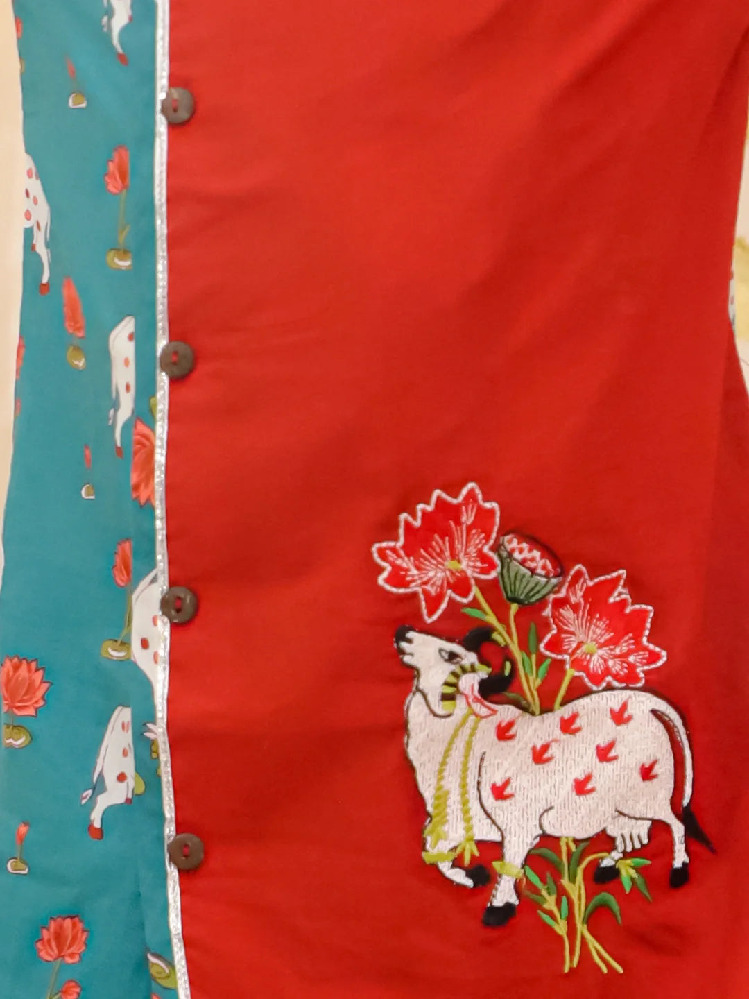 BownBee Pure Cotton Embroidered Dhoti Kurta With Bansuri , Mukut & Belt Set For Boys
