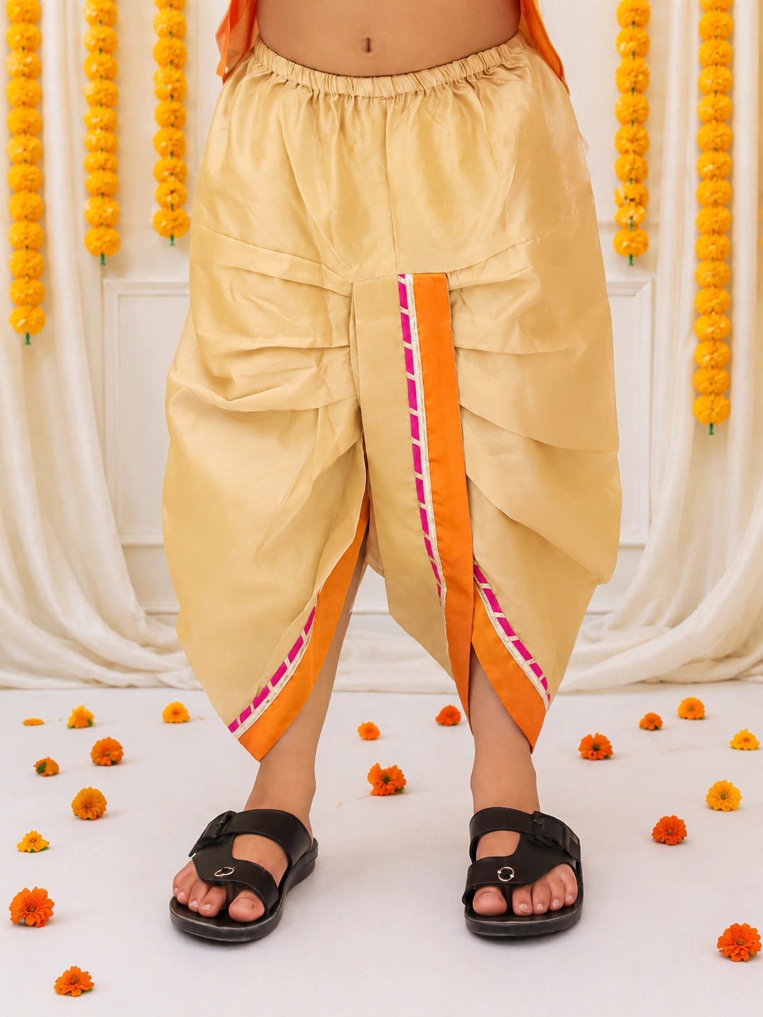 BownBee Silk Tafetta Dhoti Kurta Set For Boys