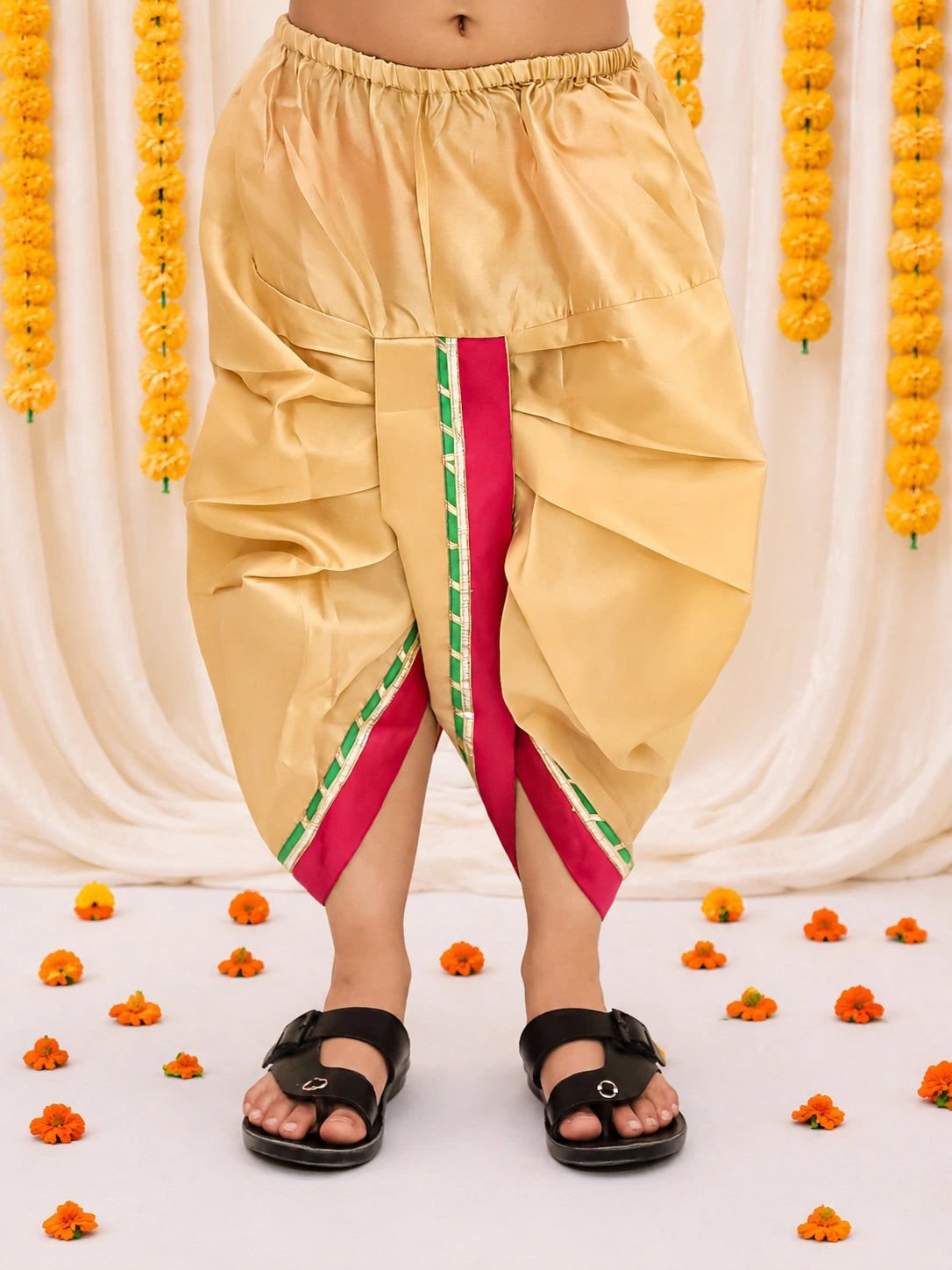 BownBee Silk Tafetta Dhoti Kurta Set For Boys