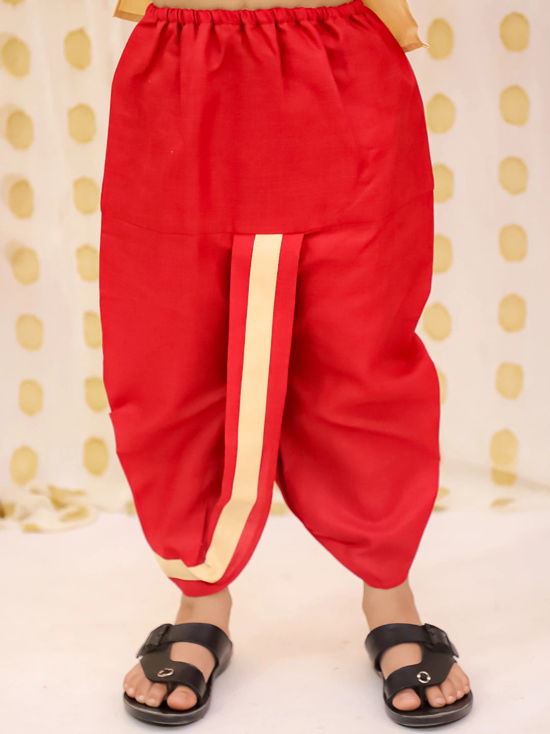 BownBee Embroidered Bengali Style Dhoti Kurta Set For Boys - Beige