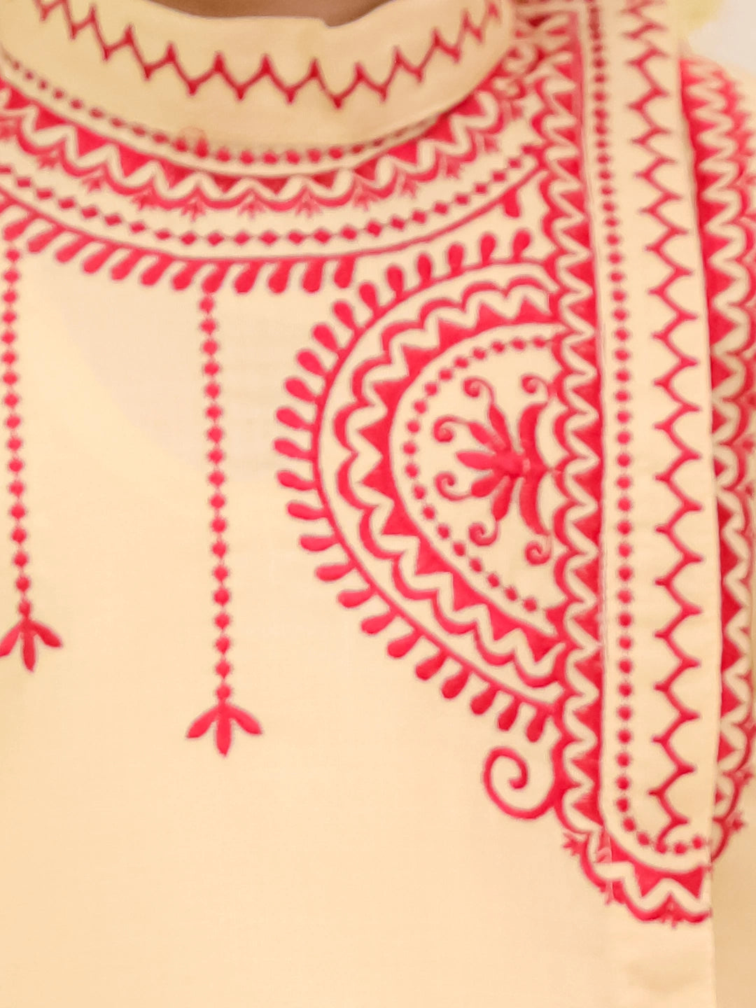 BownBee Embroidered Bengali Style Dhoti Kurta Set For Boys - Beige