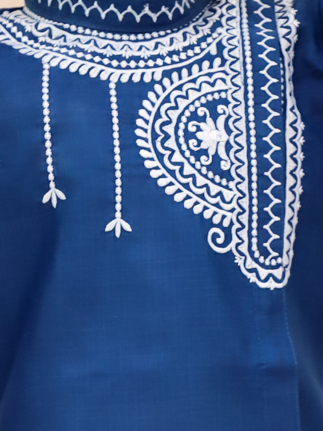 BownBee Embroidered Bengali Style Dhoti Kurta Set For Boys - Blue