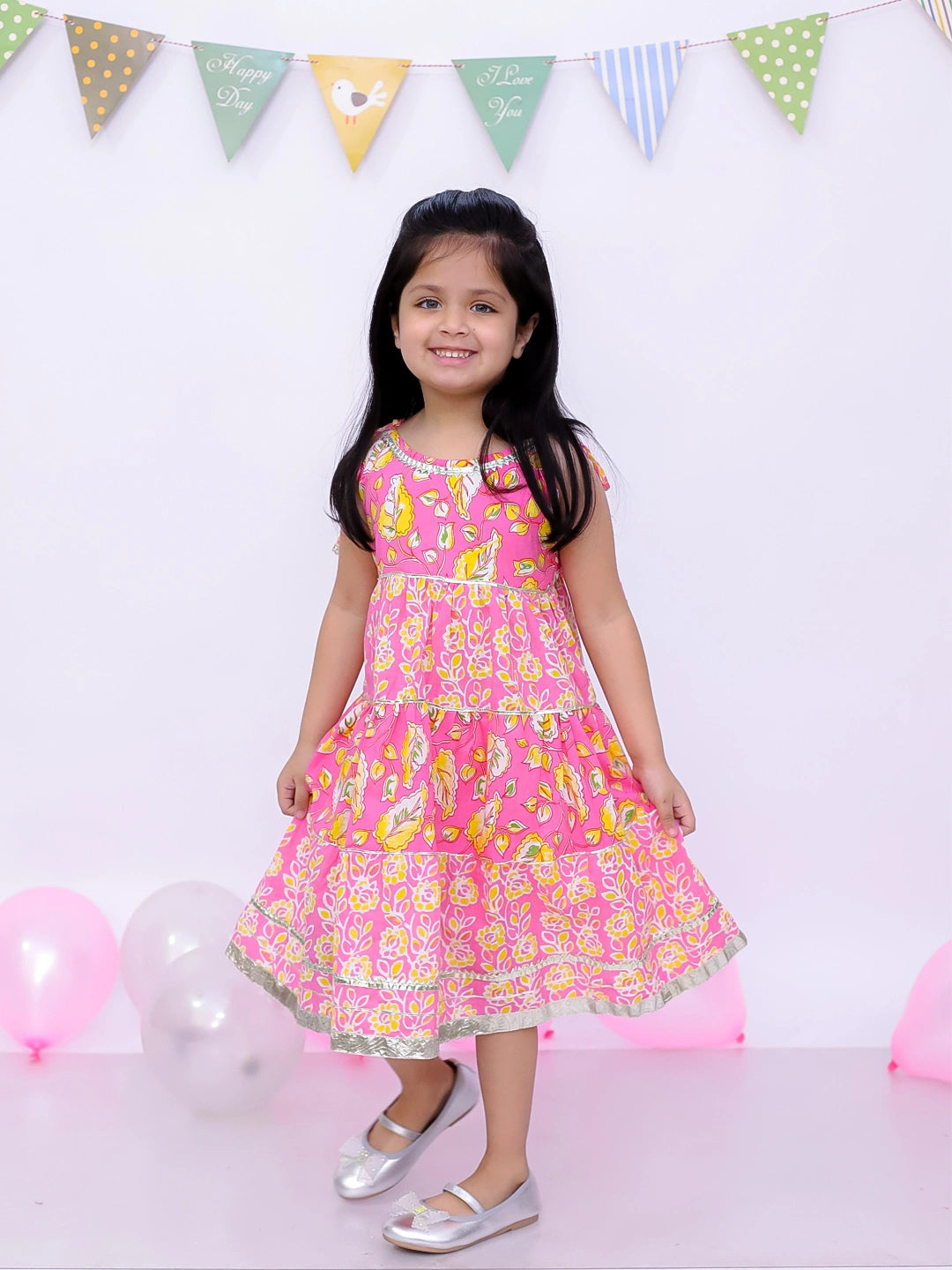 BownBee Ethnic Summer Sleeveless Tie & Dye Dress For Girls