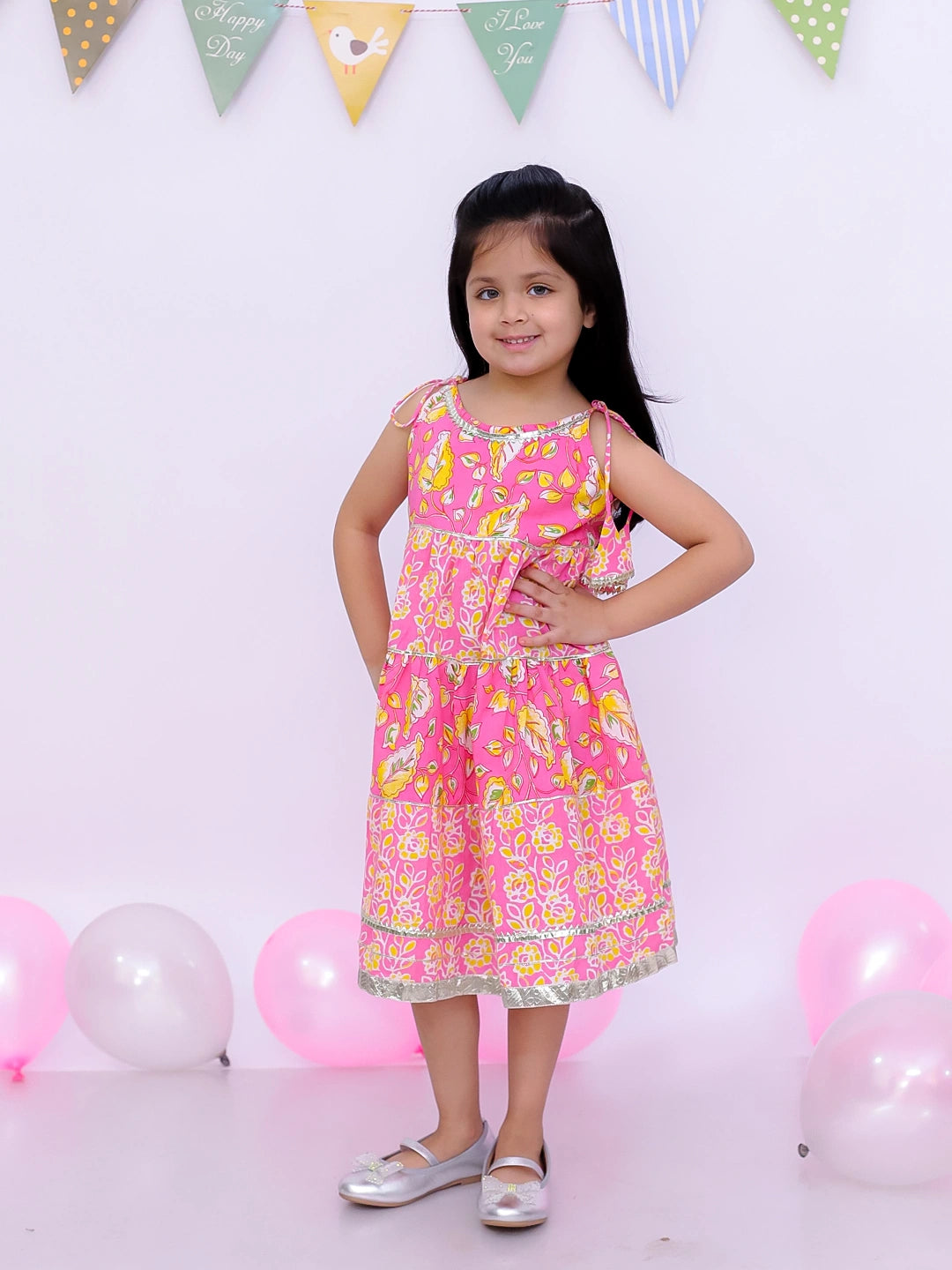 BownBee Ethnic Summer Sleeveless Tie & Dye Dress For Girls