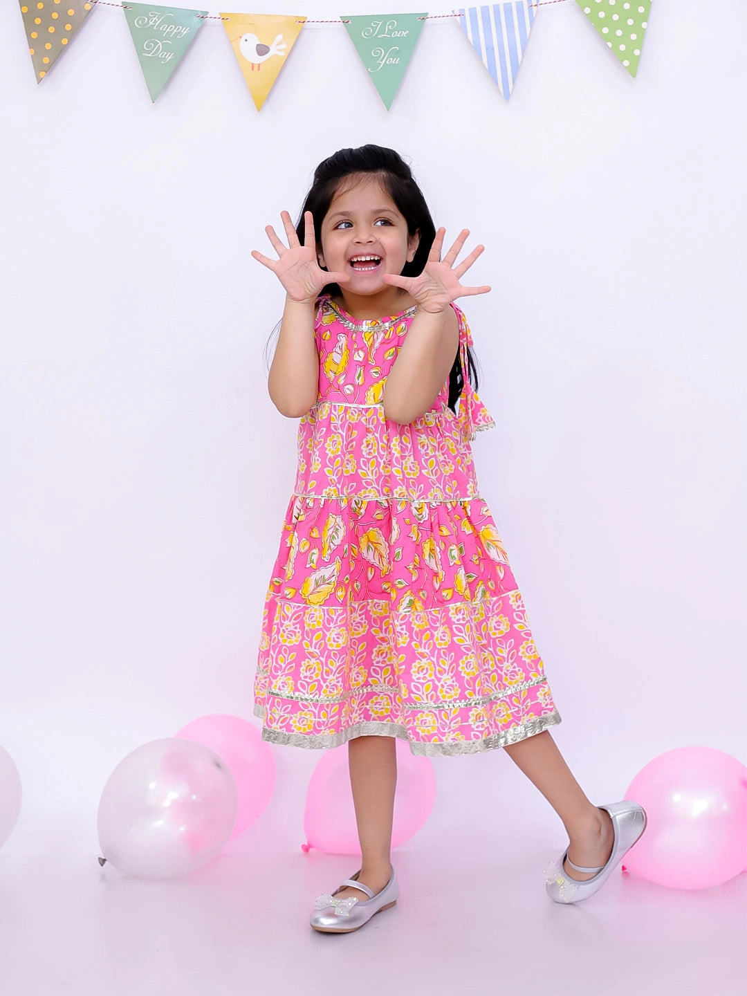 BownBee Ethnic Summer Sleeveless Tie & Dye Dress For Girls