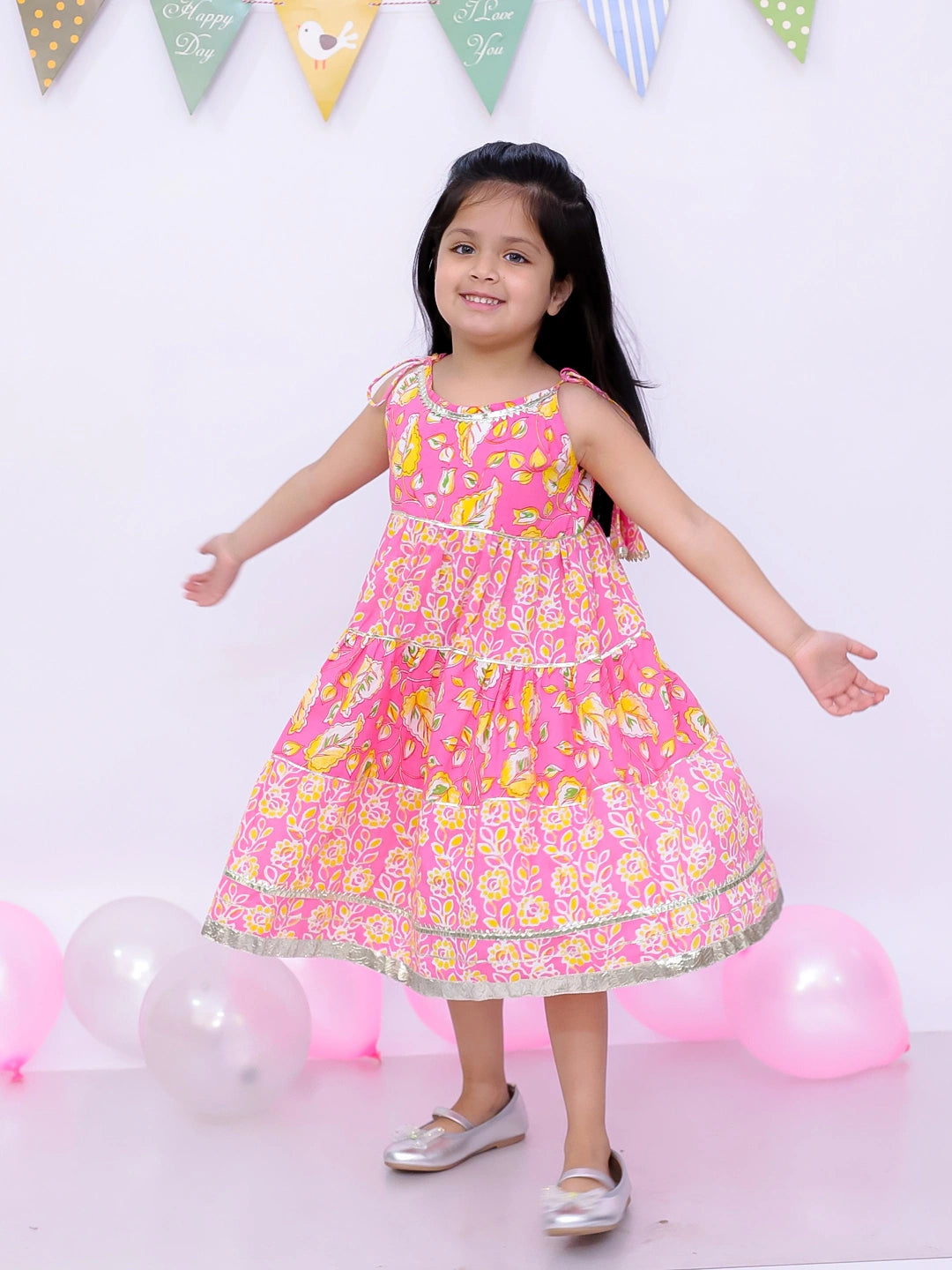 BownBee Ethnic Summer Sleeveless Tie & Dye Dress For Girls