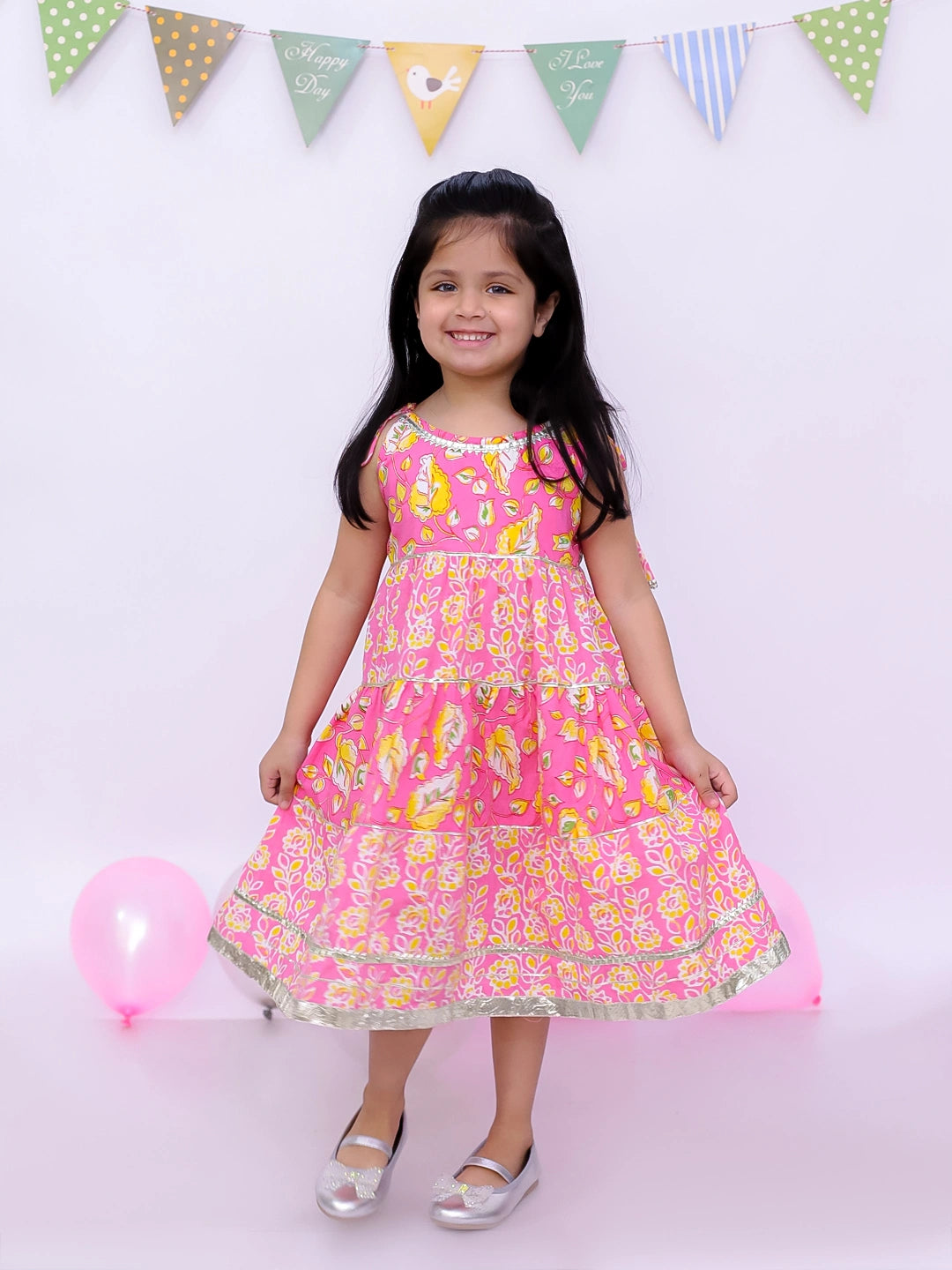 BownBee Ethnic Summer Sleeveless Tie & Dye Dress For Girls