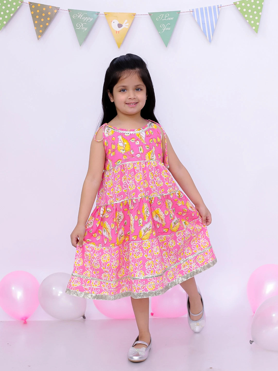 BownBee Ethnic Summer Sleeveless Tie & Dye Dress For Girls