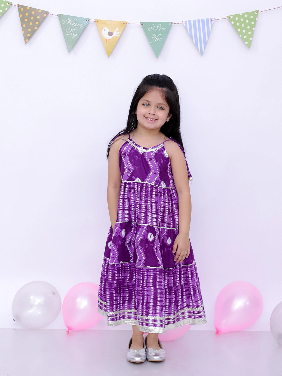 BownBee Ethnic Summer Sleeveless Tie & Dye Dress For Girls