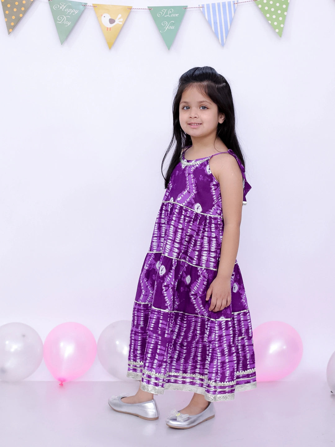 BownBee Ethnic Summer Sleeveless Tie & Dye Dress For Girls