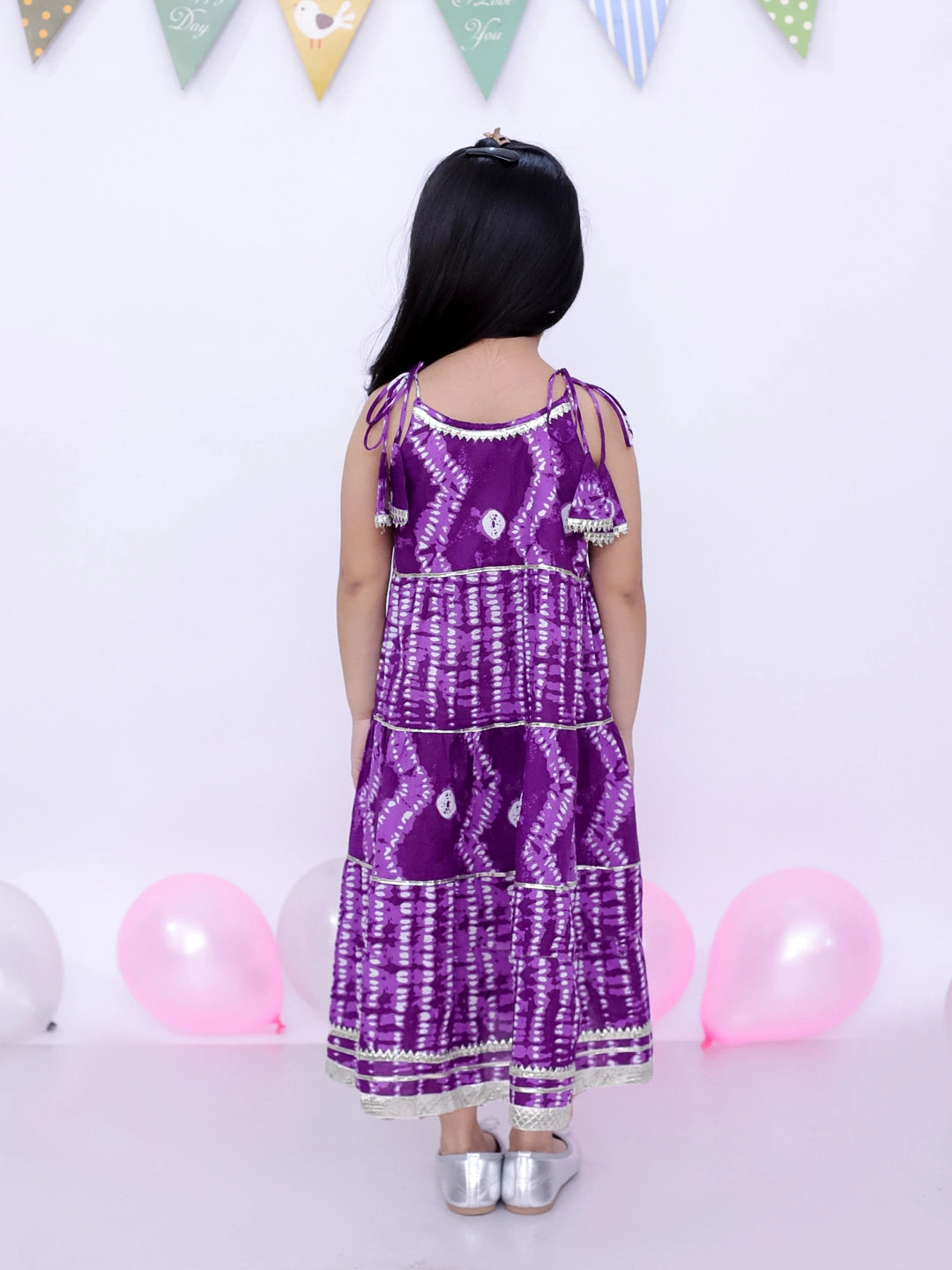 BownBee Ethnic Summer Sleeveless Tie & Dye Dress For Girls