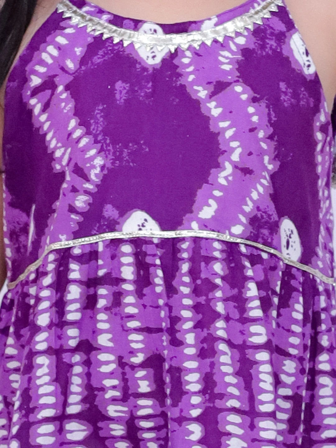 BownBee Ethnic Summer Sleeveless Tie & Dye Dress For Girls