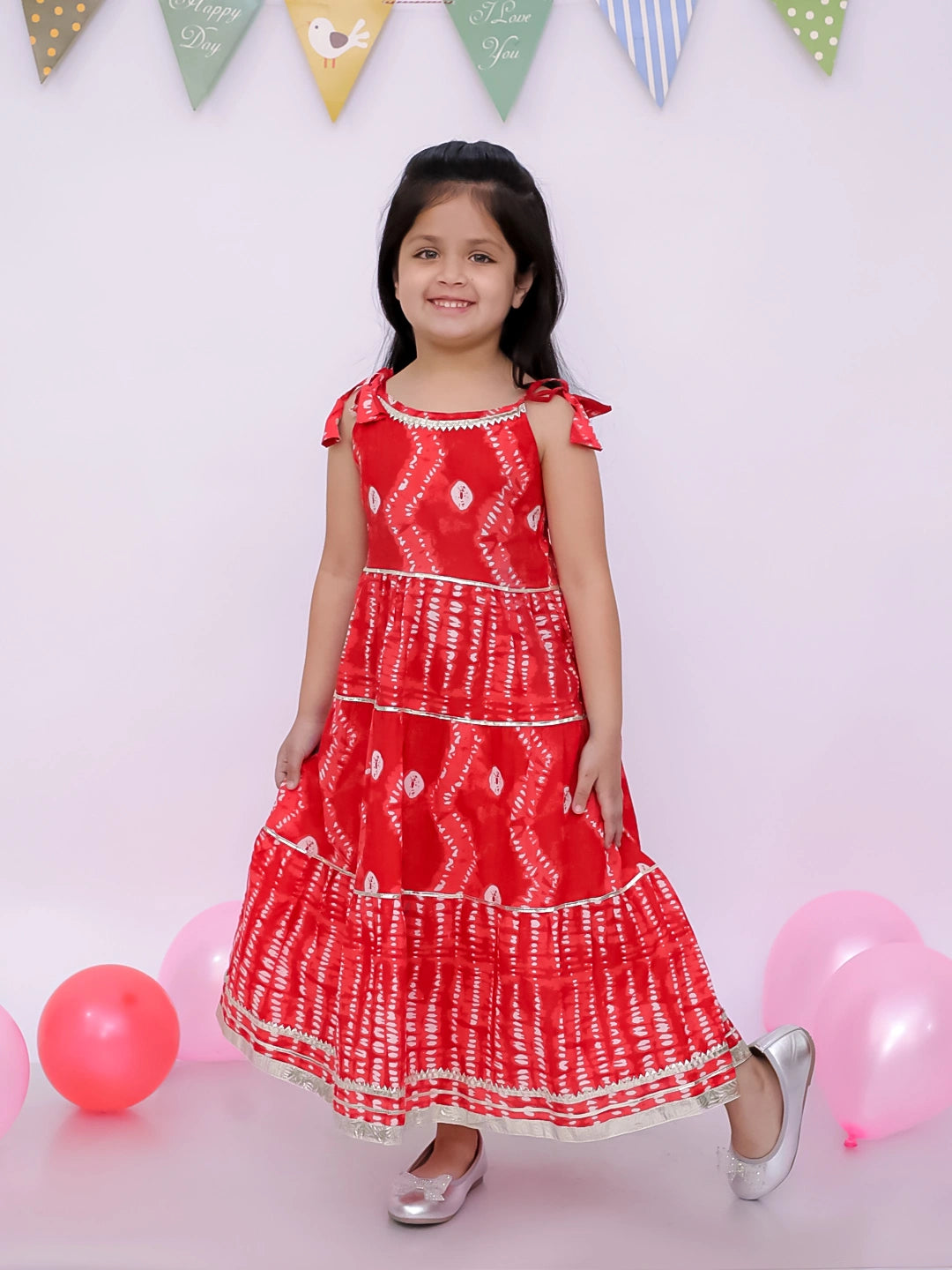 BownBee Ethnic Summer Sleeveless Tie & Dye Dress For Girls