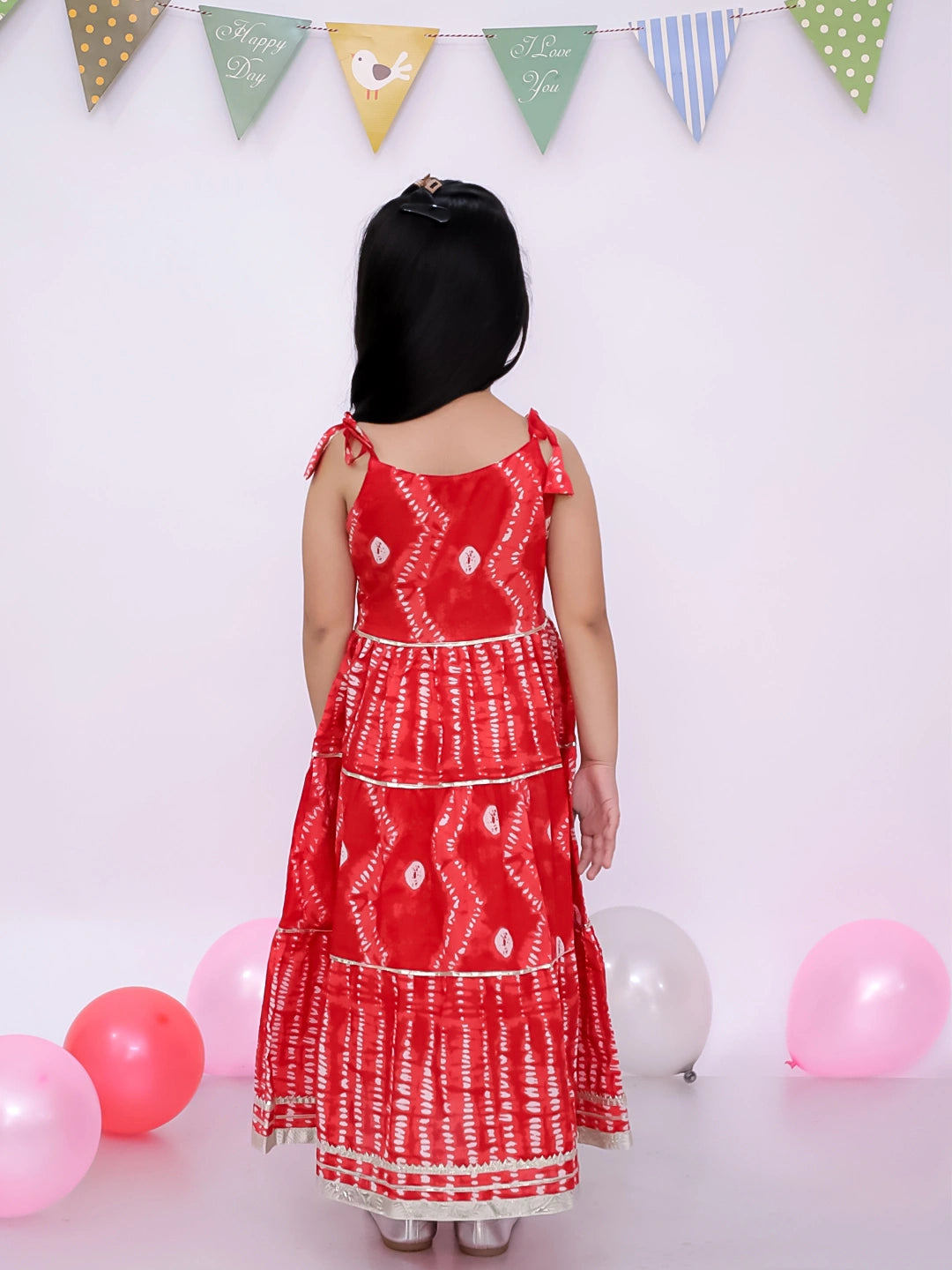 BownBee Ethnic Summer Sleeveless Tie & Dye Dress For Girls