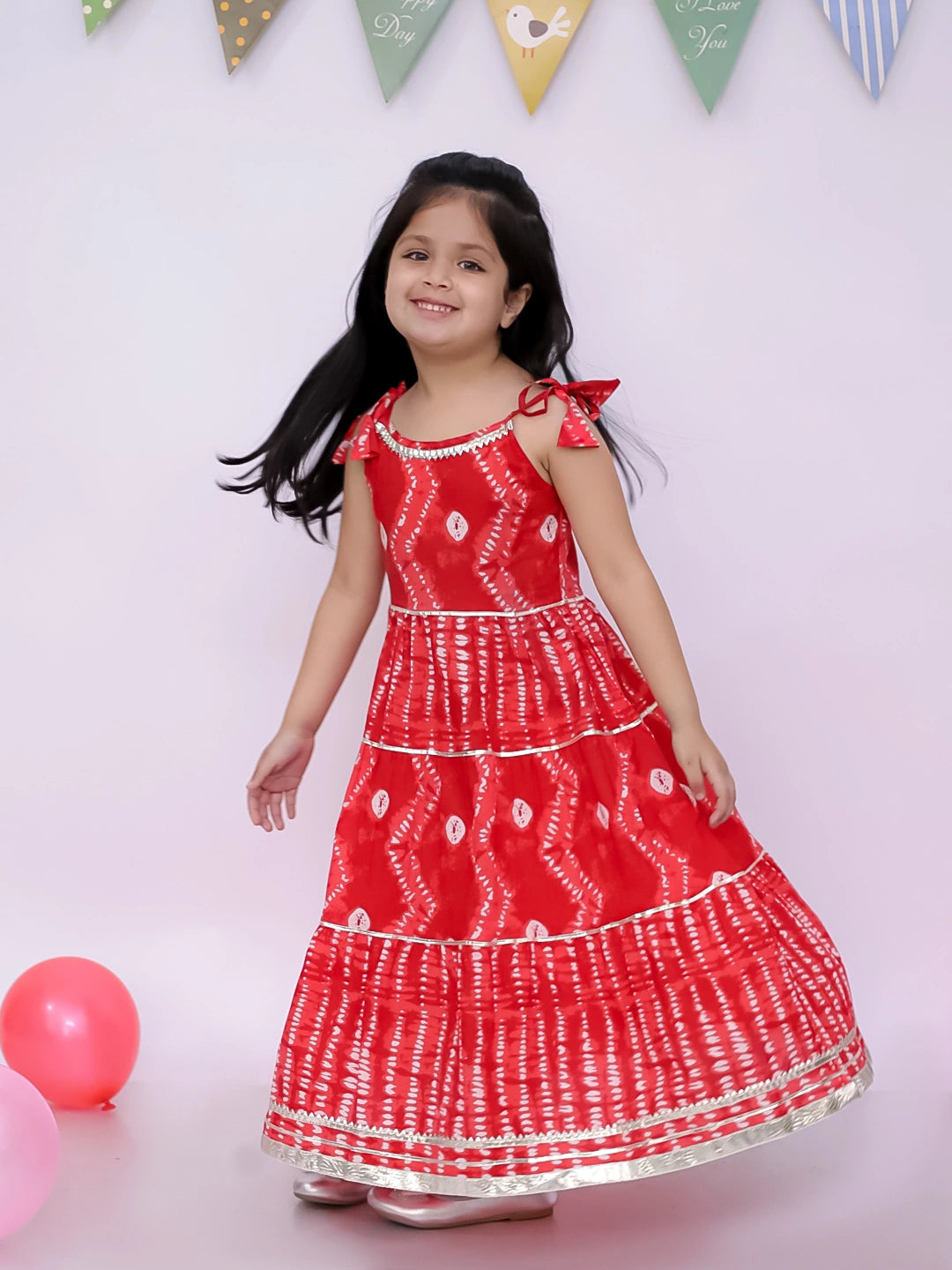 BownBee Ethnic Summer Sleeveless Tie & Dye Dress For Girls