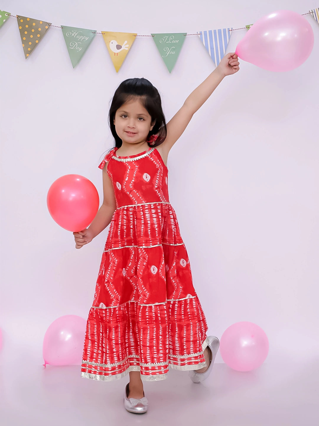 BownBee Ethnic Summer Sleeveless Tie & Dye Dress For Girls