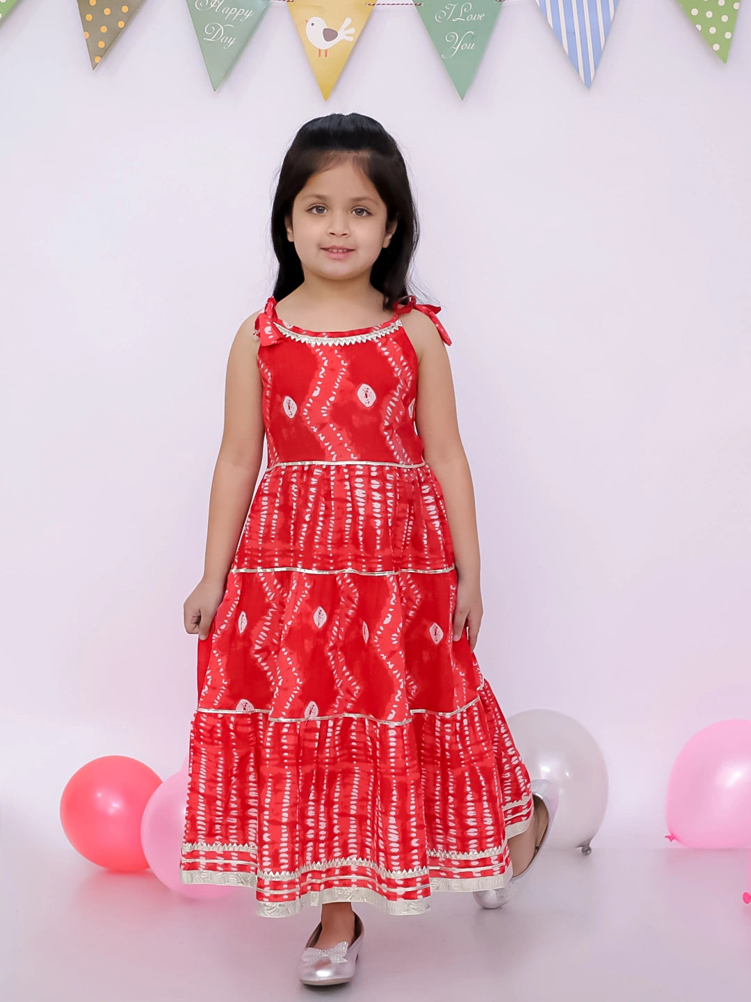 BownBee Ethnic Summer Sleeveless Tie & Dye Dress For Girls