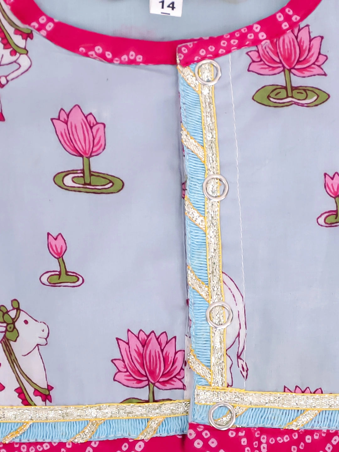 Bownbee Girls Cotton Lehenga Choli For Infants   -  Blue