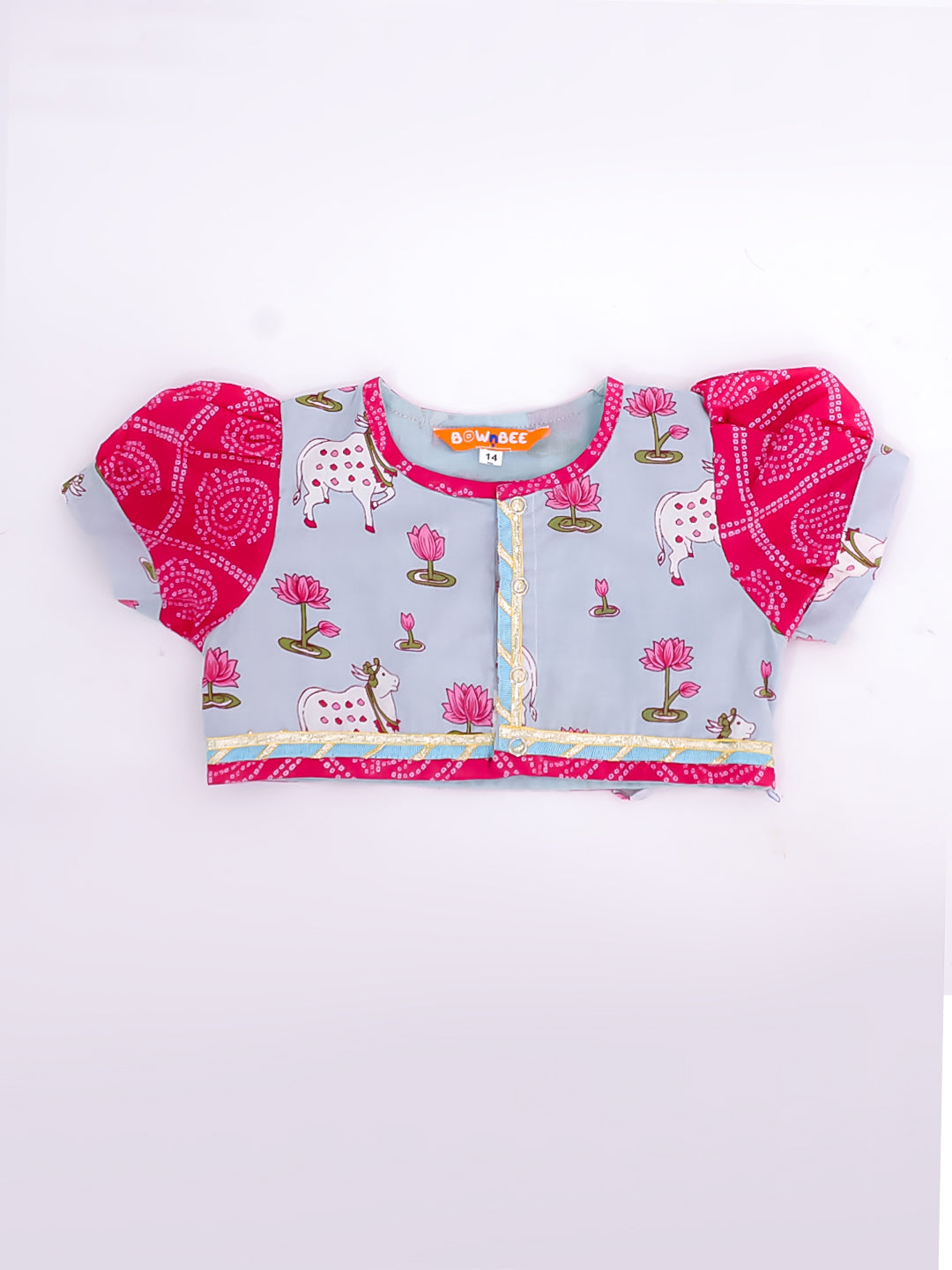 BownBee Festive Lehenga Choli & Dhoti Kurta Sibling Set for Infants | Traditional Rakhi & Wedding Wear – BownBee Festive Lehenga Choli & Dhoti Kurta Sibling Set For Infants - Pink