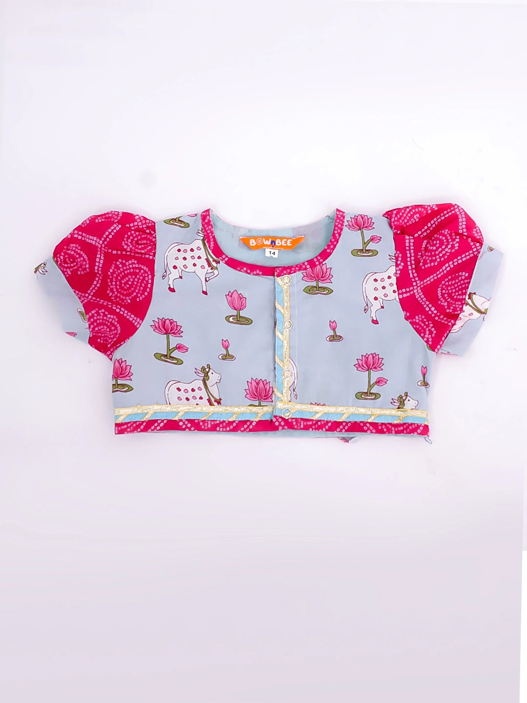 Bownbee Girls Cotton Lehenga Choli For Infants   -  Pink