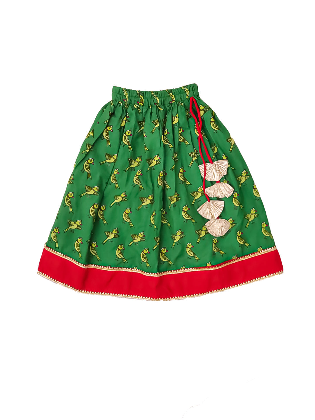 BownBee Pure Cotton Printed Lehenga Choli & Kurta Dhoti Sibling Set For Infants - Red