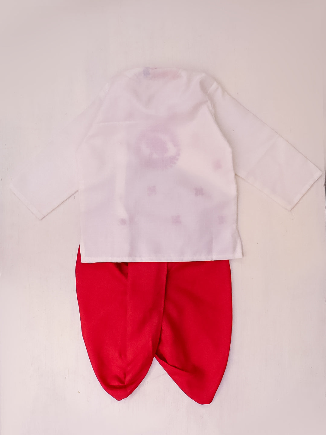 Bownbee Boys Cotton Dhoti Kurta For Infants  - Embroidered - White