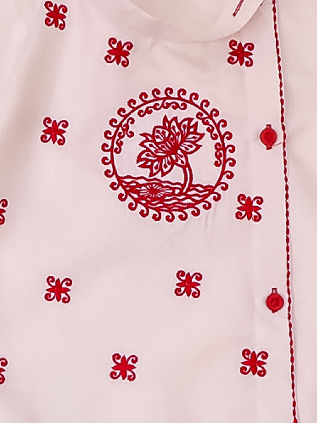 Bownbee Boys Cotton Dhoti Kurta For Infants  - Embroidered - White