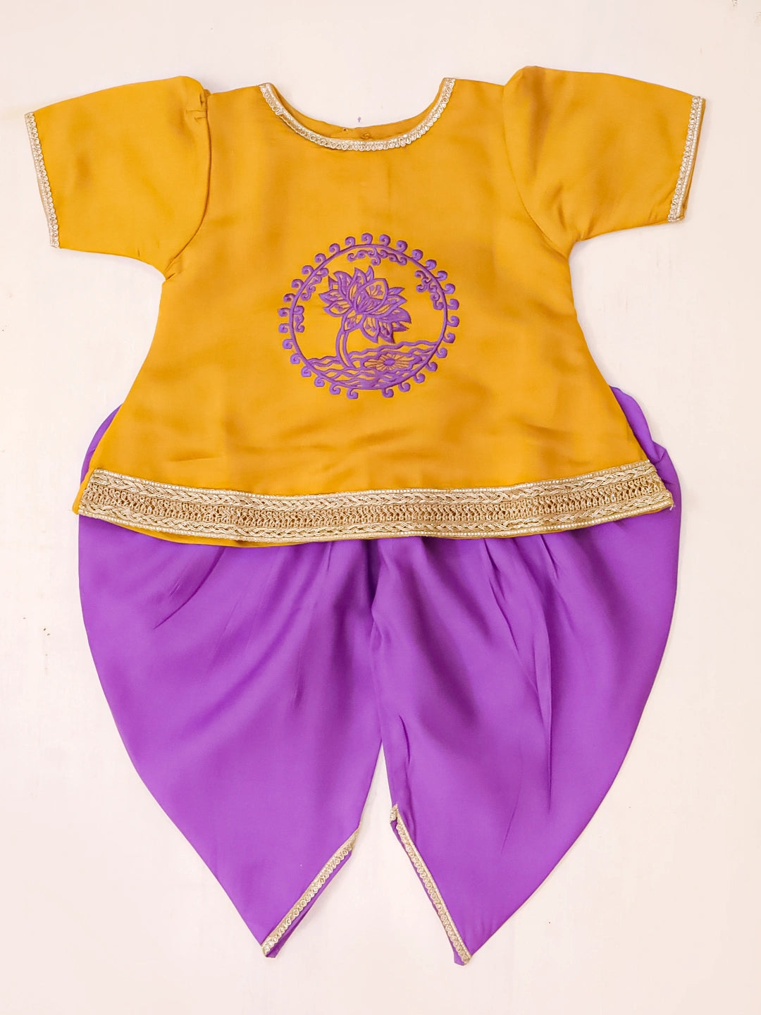 BownBee Embroidered Kurti with Dhoti for Infant Girls