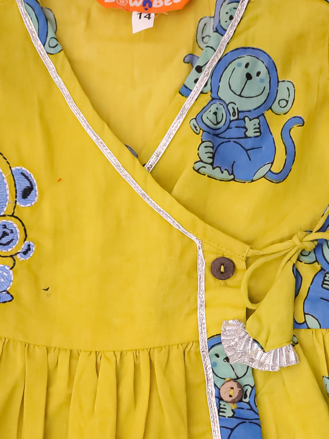 Bownbee Girls Cotton Ethnic Set For Infants  - Embroidered - Yellow