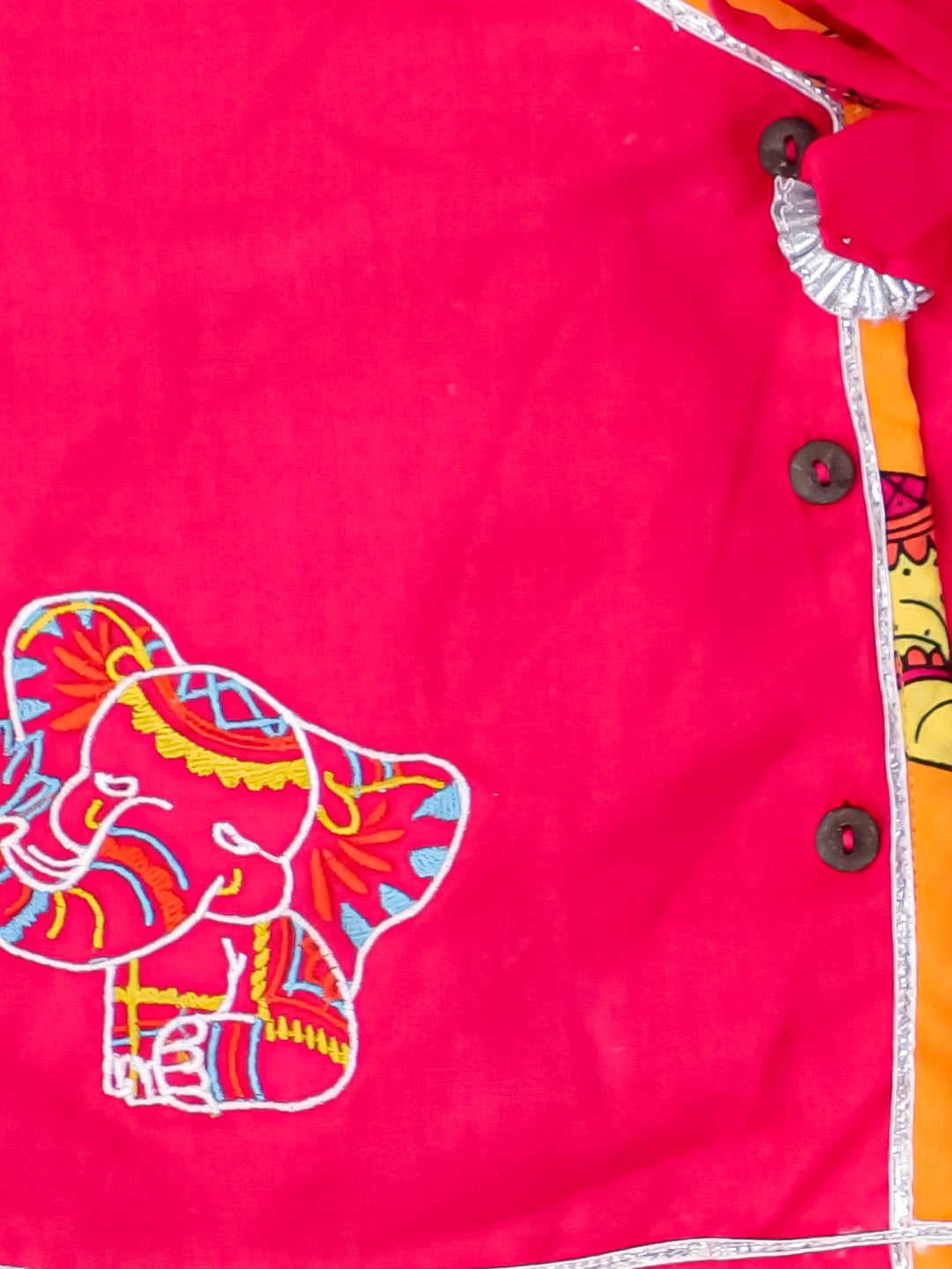 Bownbee Girls Cotton Ethnic Set For Infants  - Embroidered - Pink