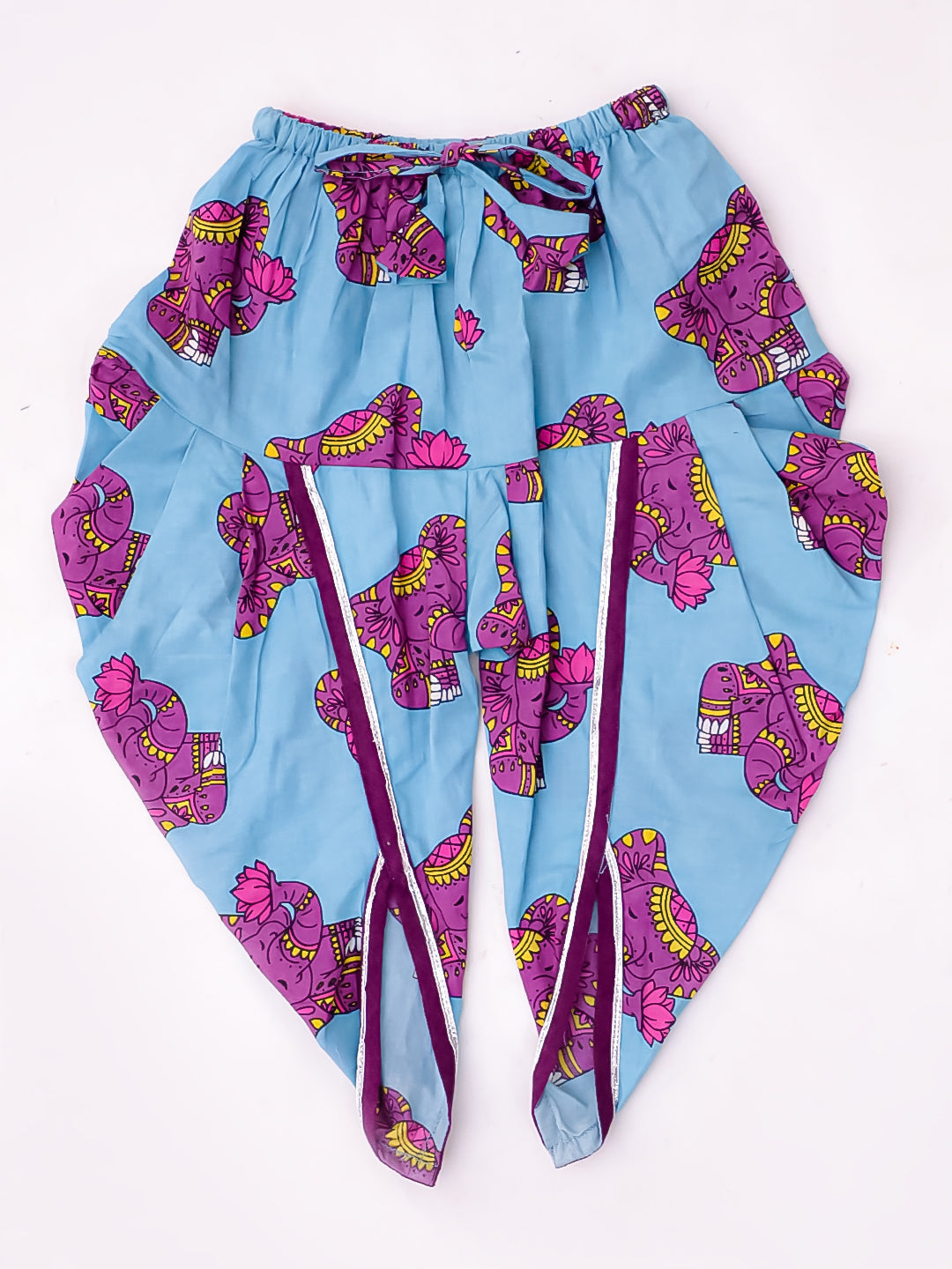 BownBee Pure Cotton Fish Embroidered Ethnic Suit Set & Kurta Dhoti Sibling Set For Infants - Purple