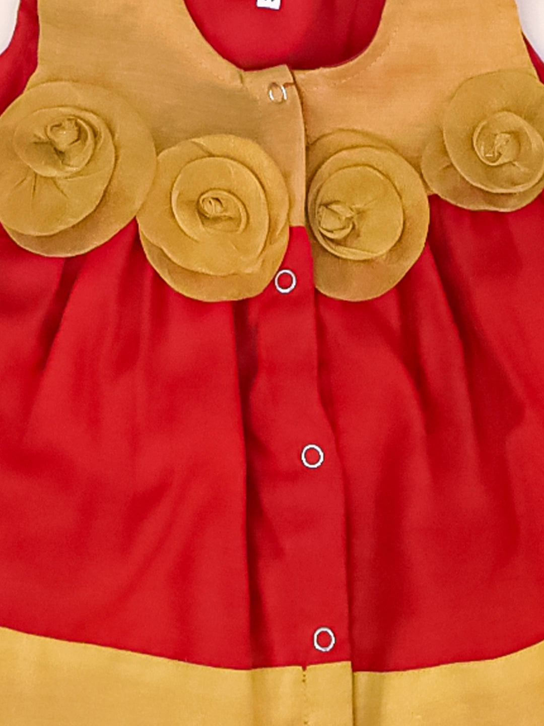 BownBee Sleeveless Chanderi Flower Dress With Booties & HairBand SetFor Infant Girls
