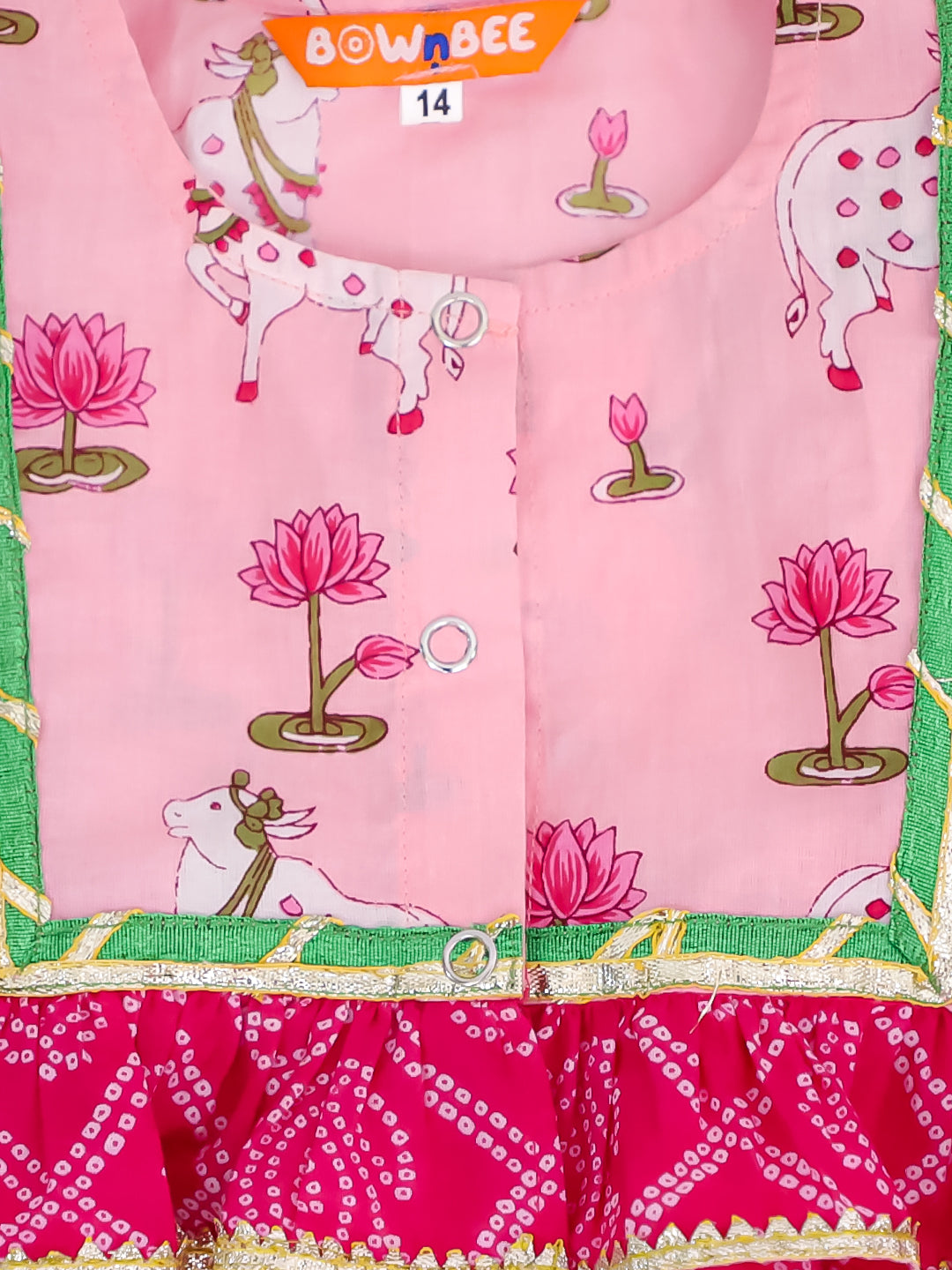 BownBee Festive Lehenga Choli & Dhoti Kurta Sibling Set for Infants | Traditional Rakhi & Wedding Wear – Sky Blue