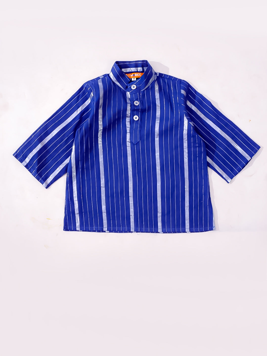 Bownbee Boys Cotton Dhoti Kurta For Infants  - Stripes - Blue