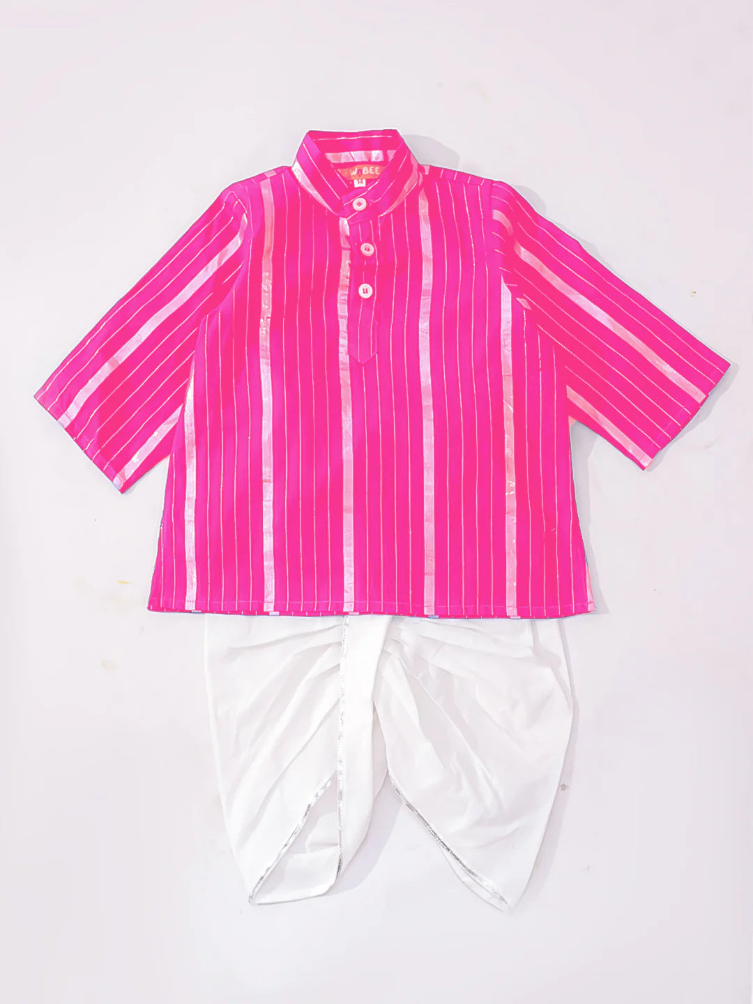 BownBee Pure Cotton Lurex Suit And Dhoti Kurta Sibling Set For Infant Girls